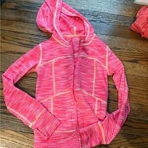 Zella Girl Striped Pink Hooded Jacket